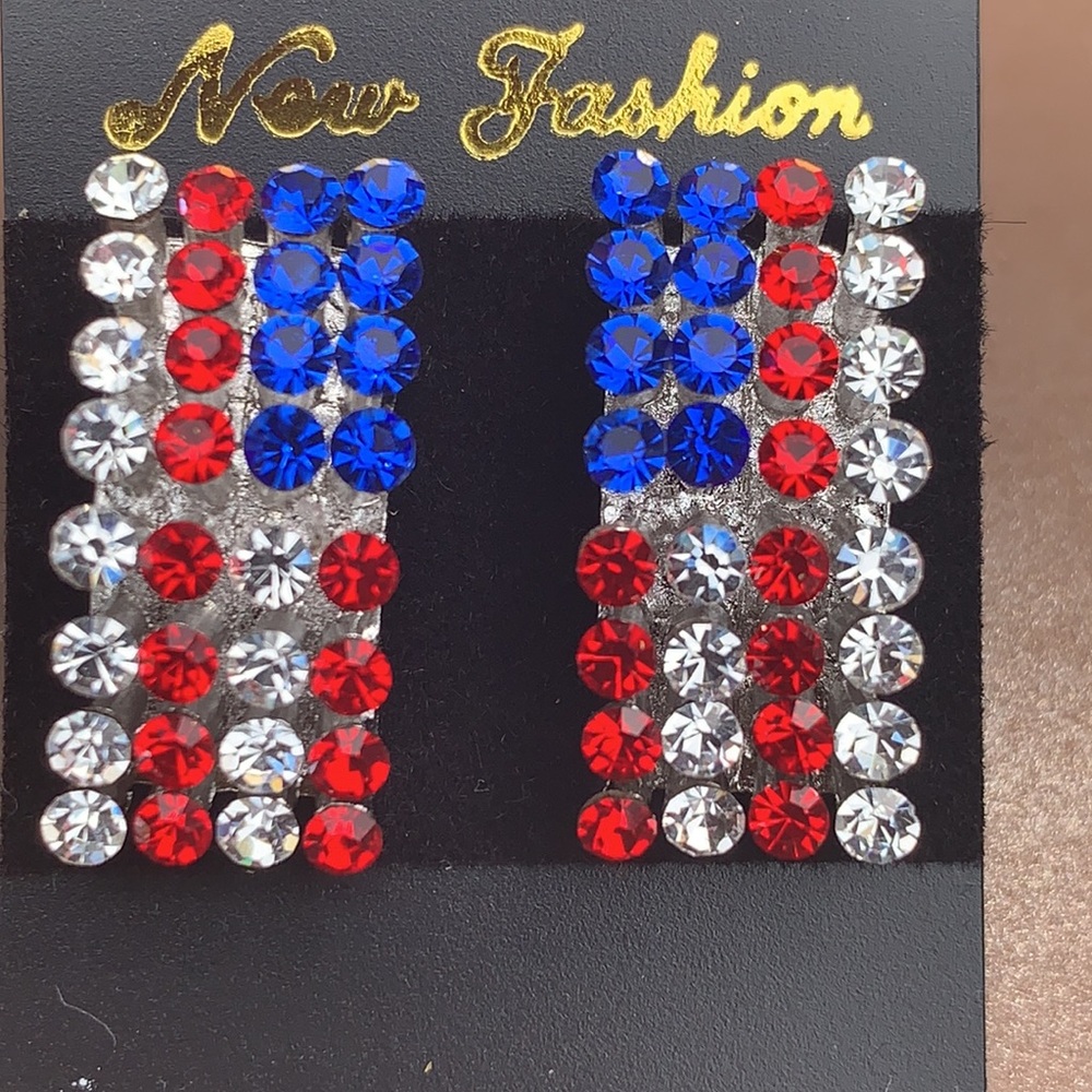 New Patriotic USA Flag Earrings